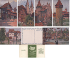Schlatter Ernst E. Luzern, 6 Cartes Et Emballage, Litho (1013) - Lucerna