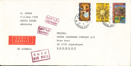 Ethiopia Cover Sent Air Mail Express To Denmark 29-4-1982 Topic Stamps - Ethiopia