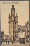 CPA  CARTE POSTALE BELGIQUE HAL HALLE GRAND PLACE ET TOUR DE L' EGLISE 1923 - Andere & Zonder Classificatie