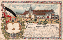 Frankfurt A. M. Litho Prägung Kaiserpaar Männergesang Festhalle Gl1903 #152.049 - Autres & Non Classés