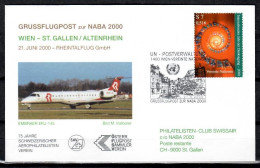 2000 Wien (UNW) - St. Gallen    ( Swissair ) First Flight, Erstflug, Premier Vol ( 1 Cover ) - Autres (Air)
