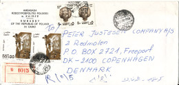 Egypt Registered Cover Sent To Denmark 16-4-1998 Topic Stamps (from The Embassy Of Poland Cairo) - Lettres & Documents