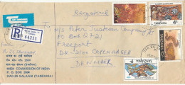 Tanzania Registered Cover Sent To Denmark 3-8-1989 Topic Stamps (from High Commission Of India Dar Es Salaam) A Stamp Is - Tansania (1964-...)