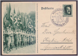 REICH EIN FUHRER German Nazi Adolf Hitler, Nazi Eagle With Swastika Symbol Of Nazism Flag WW2, Propaganda Post Card 1938 - 2. Weltkrieg