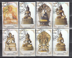 Mongolia 1988 - Buddhist God Figures, Mi-Nr. 1982/89, Used - Mongolie