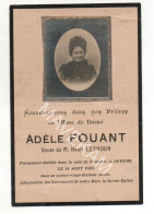 Image Pieuse Mortuaire " Adèle FOUANT Veuve De Mr Henri LETHOOR 1923 à AUBERS " ( 59 ) - Devotion Images