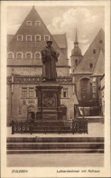 CPA Lutherstadt Eisleben, Lutherdenkmal Mit Rathaus - Andere & Zonder Classificatie