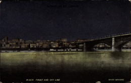 CPA Saint Louis Missouri USA, Eads-Bridge, Flussufer, Skyline - Other & Unclassified