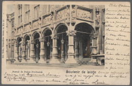 CPA PK AK  CARTE POSTALE BELGIQUE  SOUVENIR DE LIEGE PORTAIL DU PALAIS PROVINCIAL 1902 - Autres & Non Classés