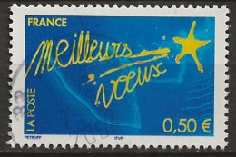 FRANCE Oblitéré 3728 Meilleurs Voeux étoile Star - Used Stamps