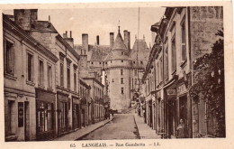 Langeais Animée Rue Gambetta Tabac Journaux Commerces - Langeais