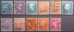 France Y&T N° 217 à 228 (Surchargés) Oblitérés. Vendu En L'état. Voir Scan... - Used Stamps