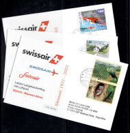 2002 Zurich - Buenos Aires + UNG +Vaduz     Swissair First Flight, Erstflug, Premier Vol ( 3 Covers ) - Other (Air)