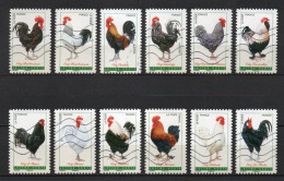 - FRANCE Adhésifs N° 1244/55 Oblitérés - Série Complète LES COQS DE FRANCE 2016 (12 Timbres) - - Used Stamps