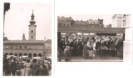 Croatie - ZAGREB - Marché - Lot De 2 Photographies Anciennes - Voyage En Yougoslavie En Août 1951 - (photo) - Croatia