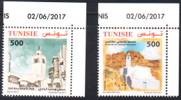 2017 - Tunisie - Mosquée De Tunisie : Chenini & Sidi Boussaid, Série Complète -  2V-  Coin Daté - MNH***** - Moscheen Und Synagogen