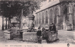 Montivilliers - La Fontaine Et L'Eglise   -  CPA °J - Montivilliers