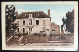 Treigny  - La Mairie. Colorisée, Animée. Non Circulée. Puits Visible Devant La Mairie - Treigny