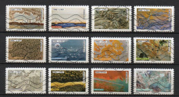 - FRANCE Adhésifs N° 1502/13 Oblitérés - Série Complète LA NATURE A L'OEUVRE 2018 (12 Timbres) - - Used Stamps
