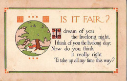 J82. Vintage Postcard. Is It Fair? I Dream Of You..... - Other & Unclassified