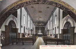 J09.Vintage Postcard.Interior Of Mission Santa Barbara, California. USA - Los Angeles