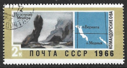 Russia 1966. Scott #3282 (U) Medny Island And Map - Gebraucht