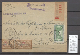 Maroc -Lettre Recommandée - Etiquette Et Griffe - Fez Mellah - 1926 - Airmail