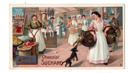 Rare Chromo Chocolat Suchard, S 166 / 8 Serie: Scènes De Vie, Au Marché, Boucher - Suchard