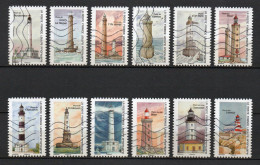 - FRANCE Adhésifs N° 1753/64 Oblitérés - Série Complète LES PHARES 2019 (12 Timbres) - - Used Stamps