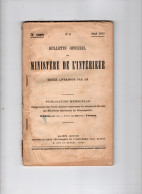 BULLETIN OFFICIEL Du MINISTERE De L'INTERIEUR MAI 1912  N°5 - Sonstige & Ohne Zuordnung