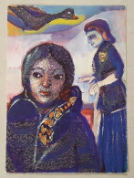 90s-Vintage Postcard-Margret Hofheinz-Döring-German Painter And Graphic Artist-Invitation To An Artist Exhibition-1991 - Peintures & Tableaux