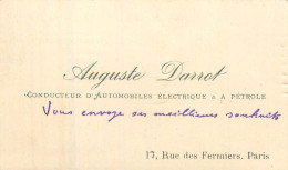 Carte De Visite . Auguste DARROT . Conducteur D'Automobiles Electriques & à Pétrole - Cartes De Visite