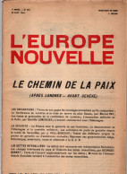 L'EUROPE NOUVELLE N° 340 Aout 1924 .  LE CHEMIN DE LA PAIX - Sonstige & Ohne Zuordnung