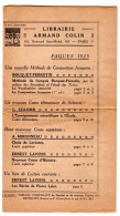 LIBRAIRIE ARMAND COLIN . Dépliant Pâques 1925  . BOCQUET PERROTIN . COLOMB . MIRONNEAU . LAVISSE . - Unclassified