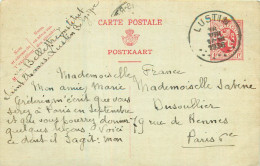 Carte Entier Postal Belgique 1F . Oblitération  Timbre LUSTIN 1936 - Postcards 1934-1951