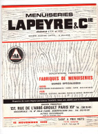 Menuiseries Lapeyre & Cie .  Catalogue Novembre 1968 - Publicités