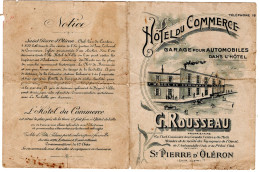 Hôtel Du Commerce G. Rousseau . St-PIERRE D'OLERON - Advertising