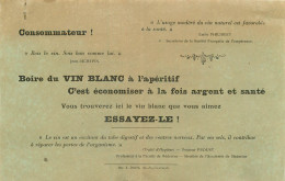 Boire Du VIN BLANC à L'apéritif C'est éco,omiser Argent Et Santé . Emile PHILIBERT … - Publicités