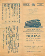 MONDIAL VOYAGES Autocars SANTA à MENTON . Programmes Et Tarifs 1952 - Publicités