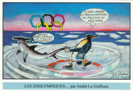 CPM - ILLUSTRATEUR - HUMOUR - LES ZOOLYMPIQUES...par André Le Guilloux - PARIS 2024 - FESTICART 2024   -  ( JO 2024) - Other & Unclassified