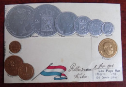 Cpa Représentation Monnaies Pays ; Les Pays-Bas - Münzen (Abb.)