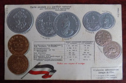 Cpa Représentation Monnaies Pays ; Colonie Allemande - Afrique De L'Est - Coins (pictures)