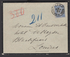 60 Léopold II Sur Lettre Avec Document De Bruxelles5 à Londre 4 Juillet 1895  België Belgique - 1883 Leopold II.