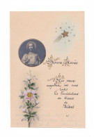 Bonne Année, Sacré Coeur De Jésus, Fleurs Et étoile, Image Pieuse Peinte Main, 1929 - Devotion Images