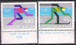 Yugoslavia 1980 - Winter Olympic Games-Lake Placid - Mi 1821-1822 - MNH**VF - Unused Stamps