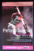 Publicité, Spectacle, Musique & Musiciens, PETER GABRIEL, Secret World Live DVD, 2002, Frais Fr 1.95 E - Publicités