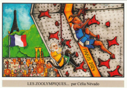 CPM - ILLUSTRATEUR - HUMOUR - LES ZOOLYMPIQUES...par Célia Névado - PARIS 2024 - FESTICART 2024   -  ( JO 2024) - Autres & Non Classés