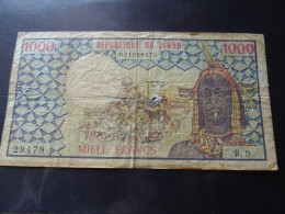 Billet TCHAD  1000 Francs Abimé - Chad