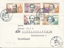 France Cover Sent To Denmark 29-4-1983 With Complete Set Of 5 Persons - Storia Postale