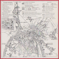 Rouen. Seine Maritime (76). Plan. Principaux Monuments, évolution Historique, Industrie. Larousse 1960. - Historische Dokumente
